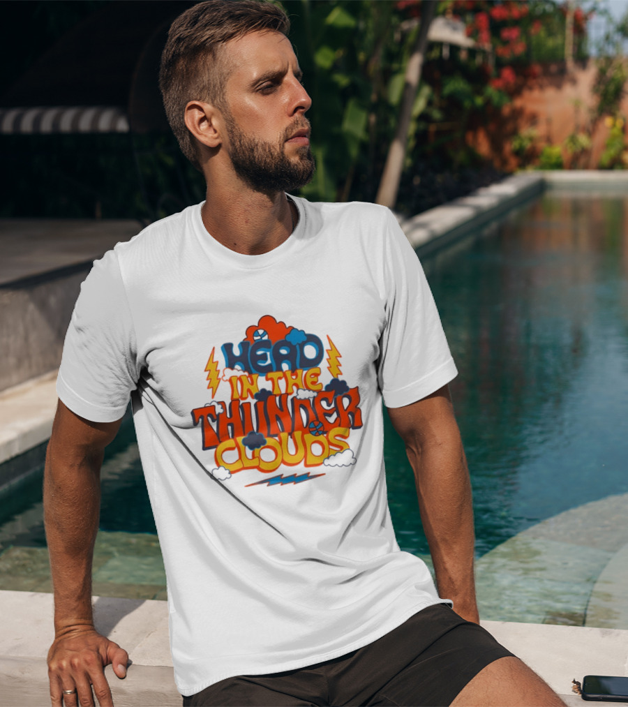 Head In The Thunder Clouds Basketball Lightning Thunderstorms T-Shirt