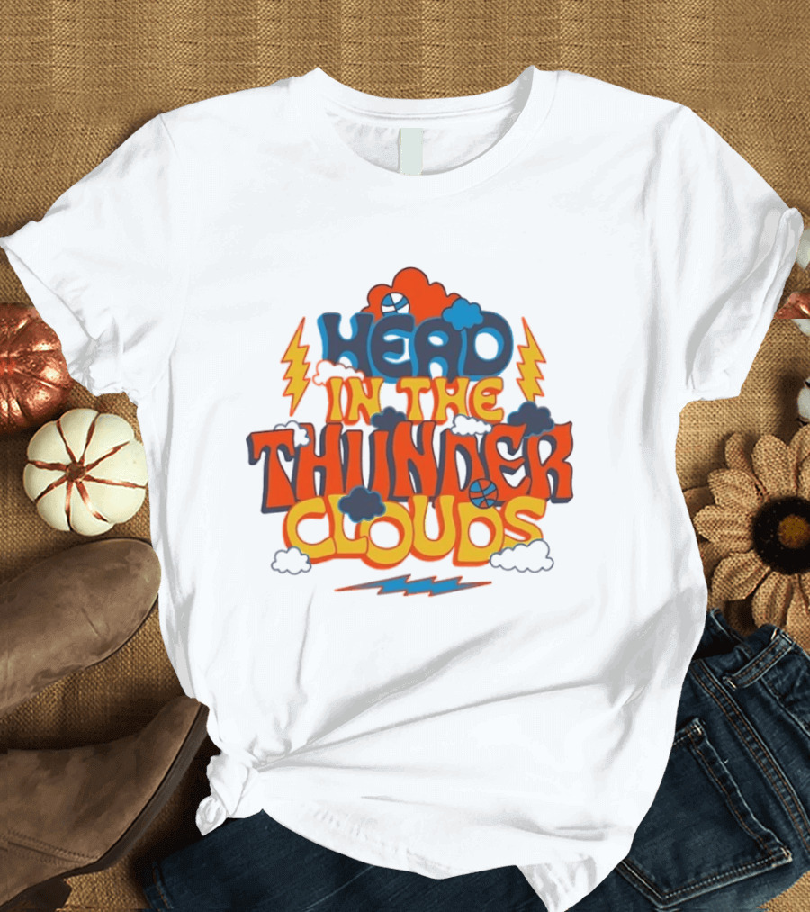 Head In The Thunder Clouds Basketball Lightning Thunderstorms T-Shirt