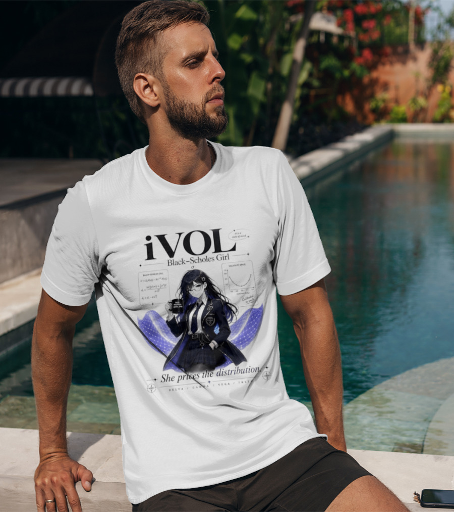IVol Black Scholes Girl She Prices The Distribution Statistics Math Finance Chart T-Shirt