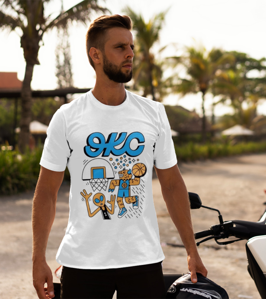 OKC Thunder Rumble Dunk Alien Basketball T-Shirt