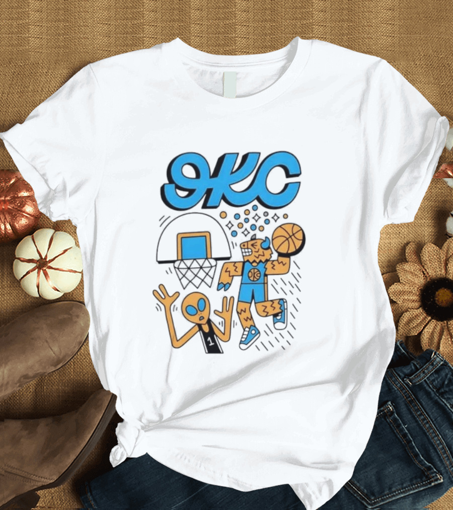 OKC Thunder Rumble Dunk Alien Basketball T-Shirt