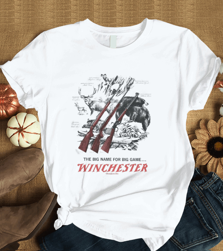 The Big Name For Big Game Winchester Heavyweight Three Rifles T-Shirt