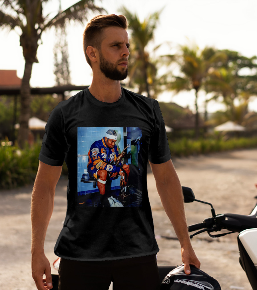 OKC Thunder Shai Gilgeous Alexander Back 2 Back MVP 2026 Locker Room Photo T-Shirt