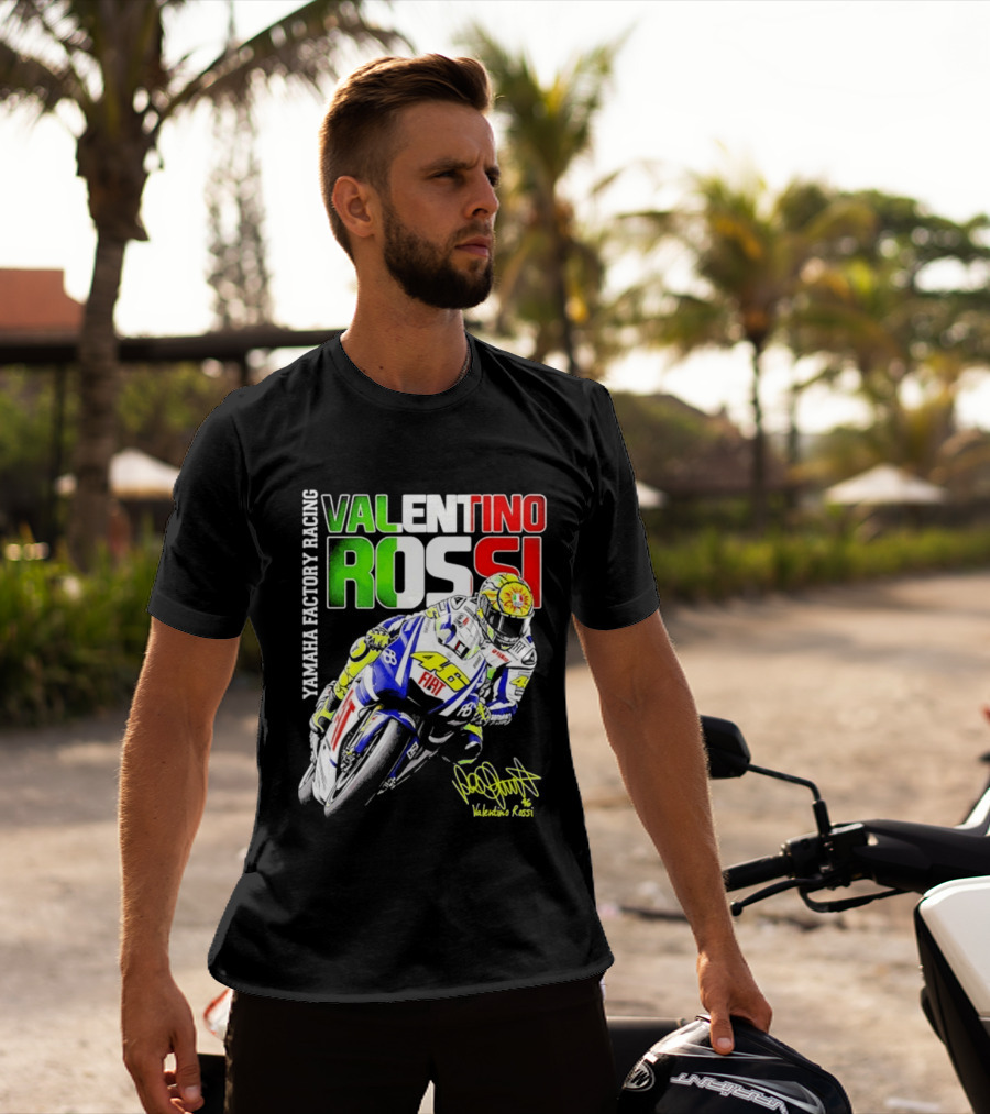 Valentino Rossi Yamaha Factory Racing Motogp Fiat Racing T-Shirt