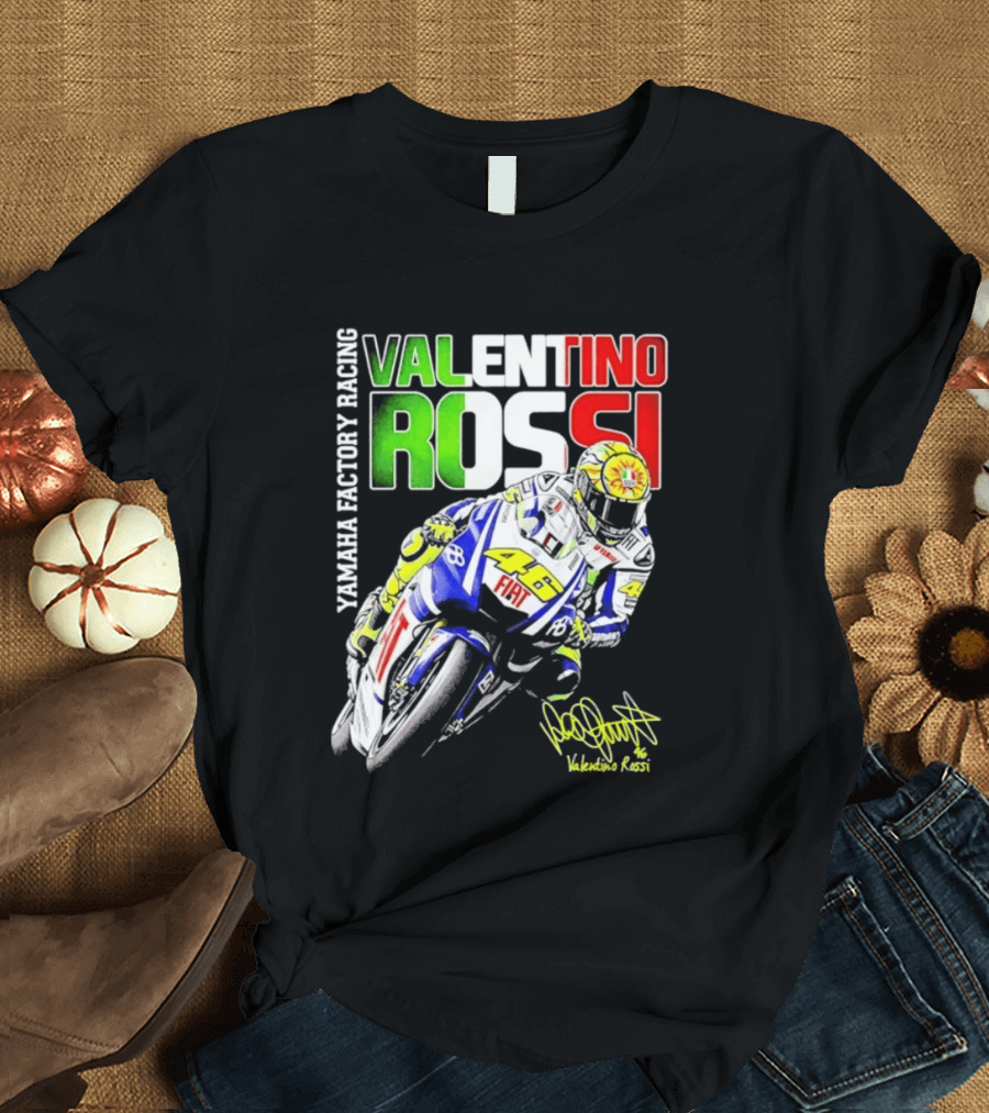Valentino Rossi Yamaha Factory Racing Motogp Fiat Racing T-Shirt