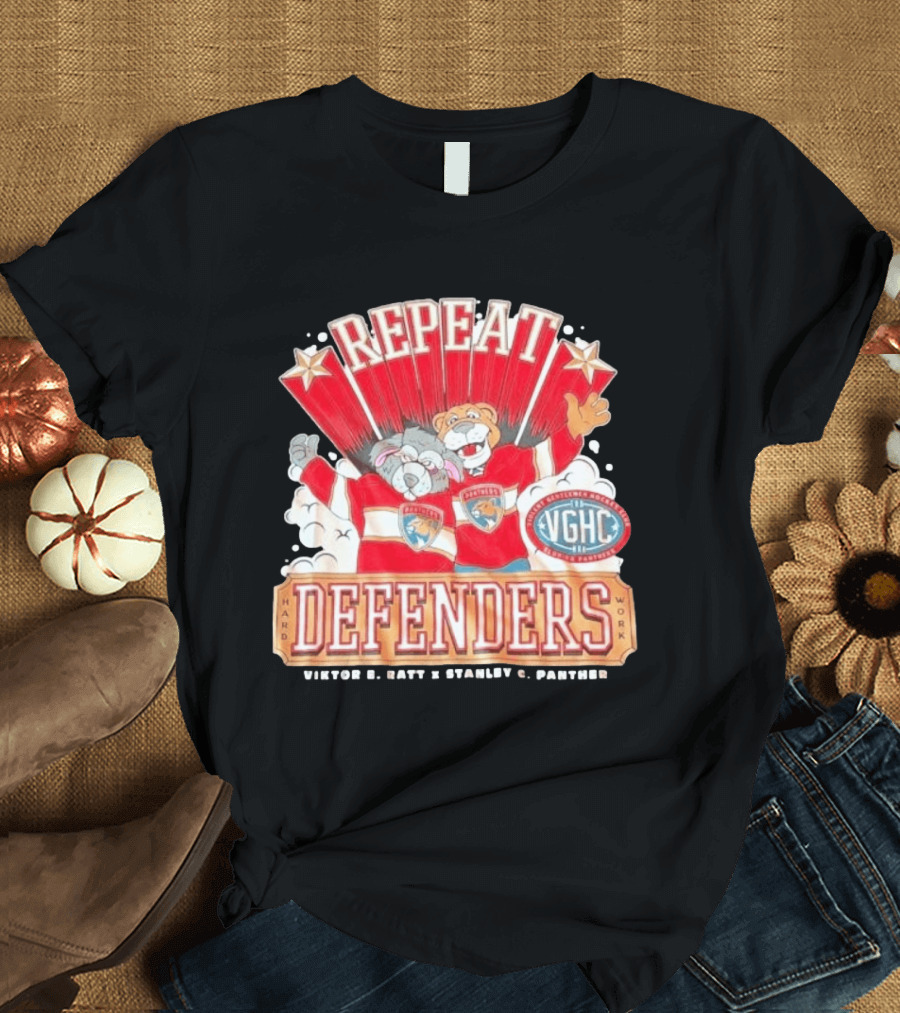 Repeat Defenders Hard Work Viktor E Ratt Stanley C Panther VGHC T-Shirt