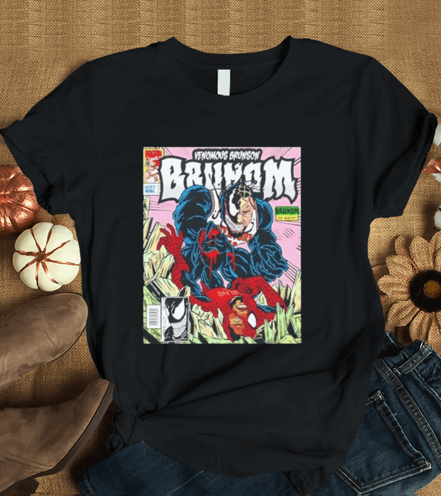 Venomous Brunson Brunom Knicks Comic Style Venom Spiderman Mashup T-Shirt