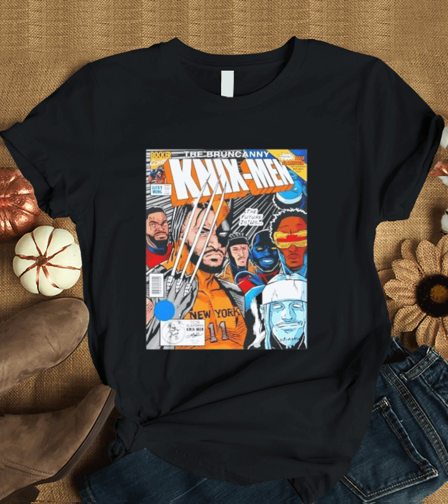 Jalen Brunson New York Bruncanny Knix Men Comic Knicks T-Shirt