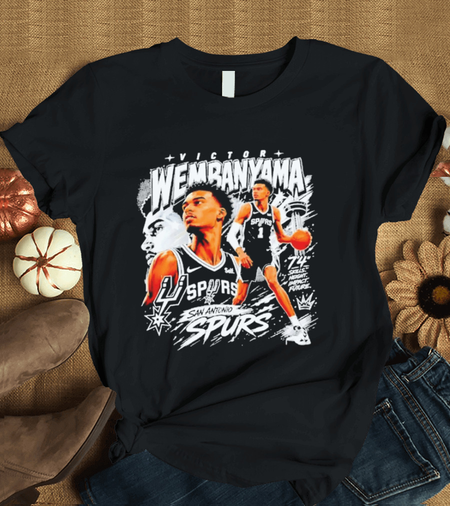 Victor Wembanyama Spurs Basketball Skills Impact 74 T-Shirt