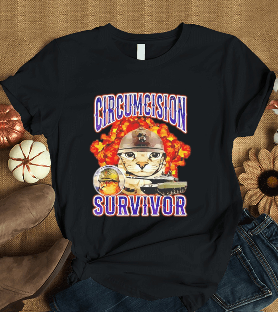 Circumcision Survivor Cat Explosion Tank Helmet T-Shirt