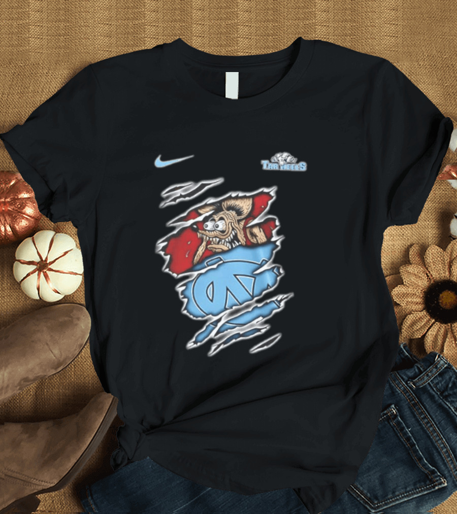 Nike North Carolina Tar Heels NCAA Rat Fink Built To Not To Bow Blue White T-Shirt