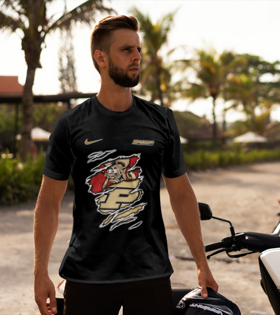 Nike Purdue Boilermakers Rat Fink Graphic NCAA Built To Not Bow T-Shirt