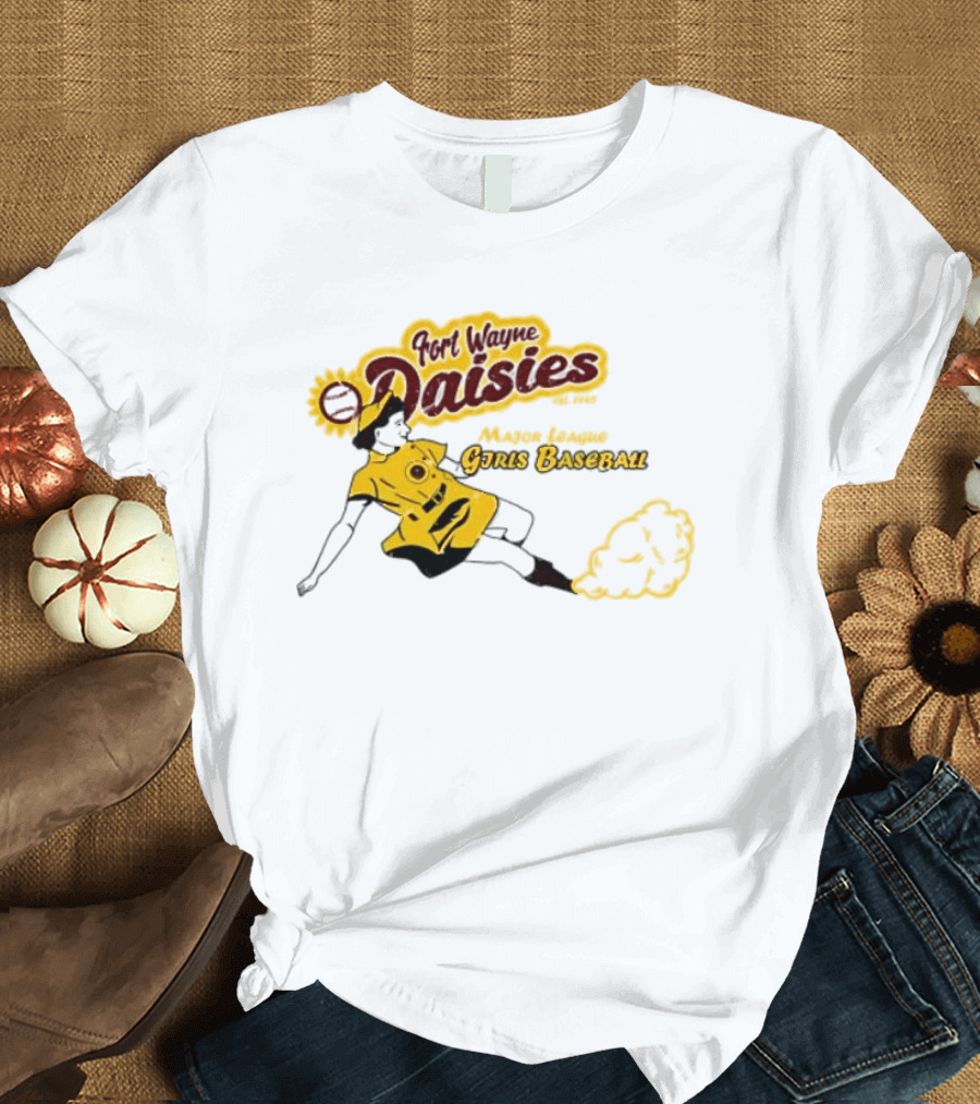 Fort Wayne Daisies Major League Girls Baseball Est 1943 Vintage Style Sportswear T-Shirt