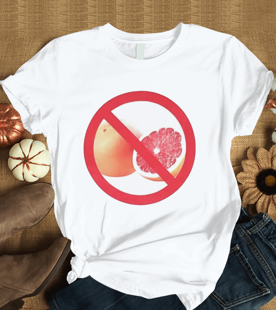 Grapefruit Prohibition Medical Alert Symbol Drug Interaction Caution T-Shirt