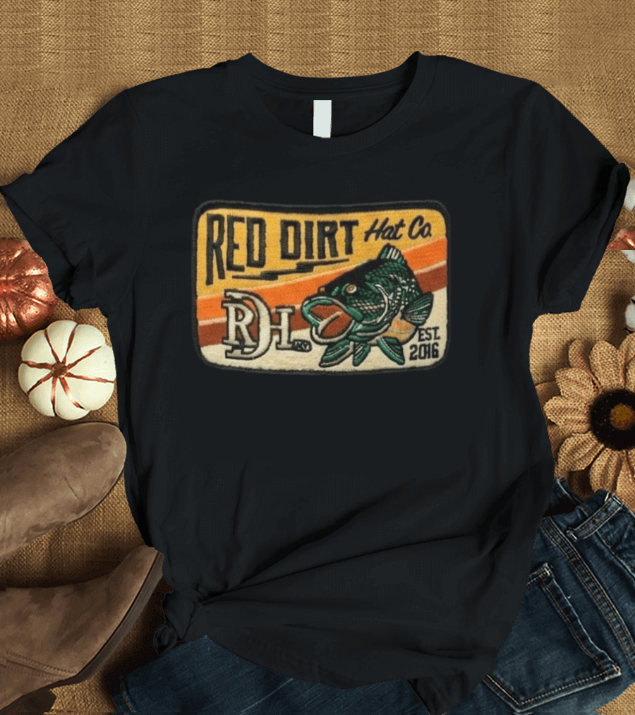 Red Dirt Hat Co Fish Patch RDH Est 2016 T-Shirt