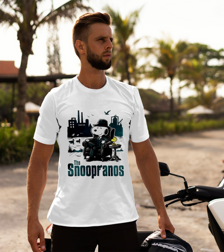 The Snoopranos Peanuts Snoopy Woodstock Mafia Scene T-Shirt