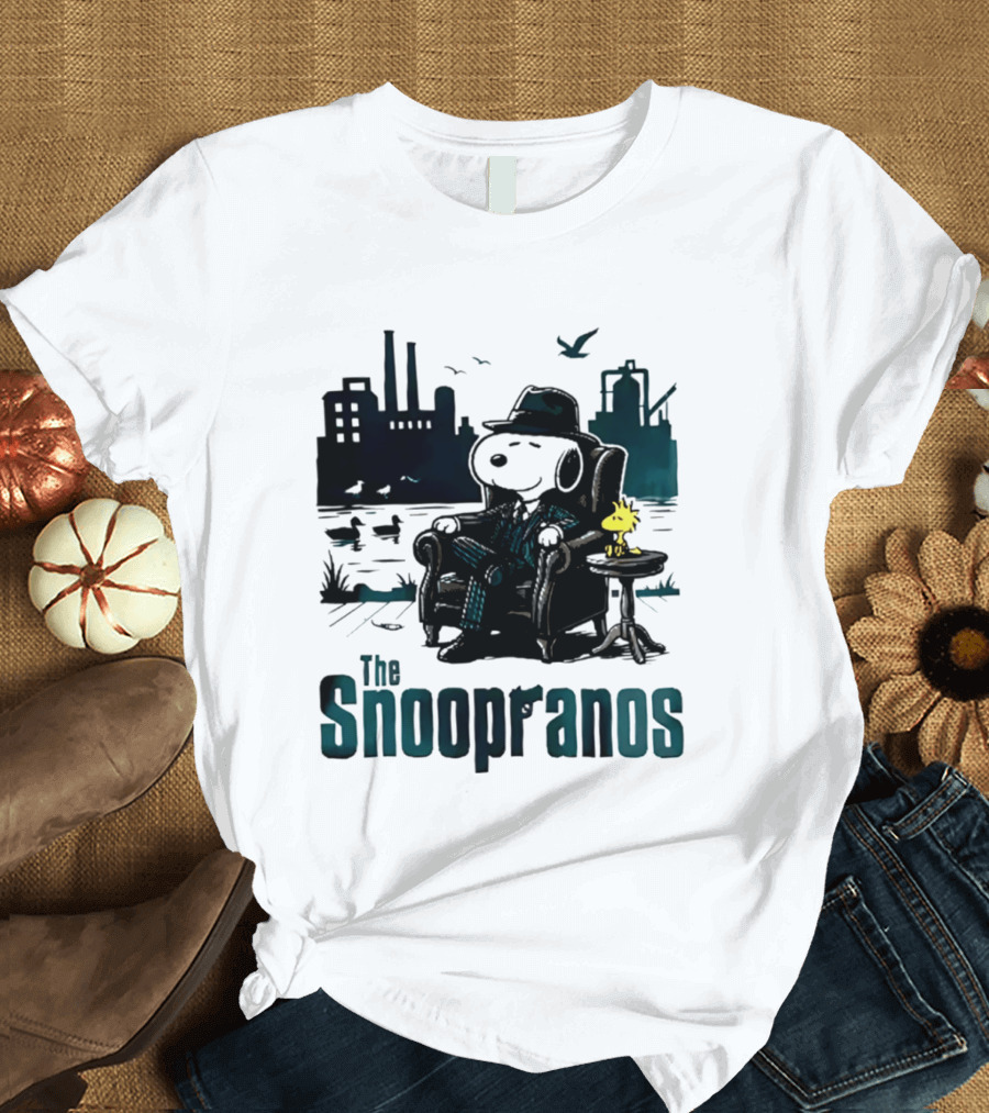 The Snoopranos Peanuts Snoopy Woodstock Mafia Scene T-Shirt
