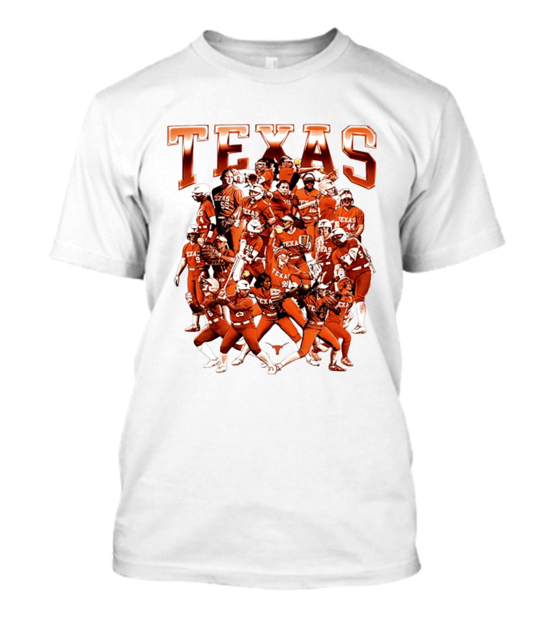 Texas Longhorns Softball Team Collage NCAA Sports Apparel Fan Gear T-Shirt