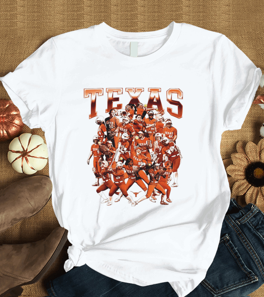 Texas Longhorns Softball Team Collage NCAA Sports Apparel Fan Gear T-Shirt