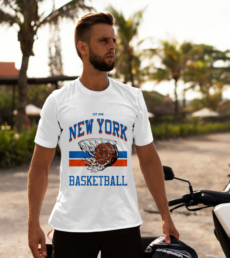 New York Basketball Est 1946 Slam Dunk Net T-Shirt
