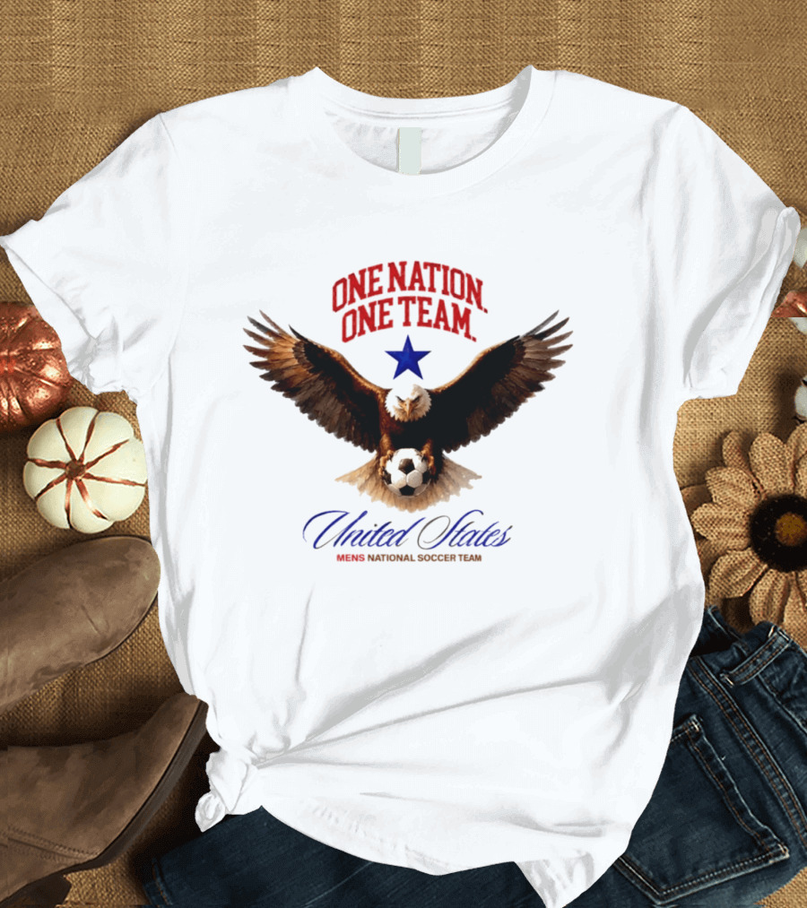 One Nation One Team United States National Soccer Team Eagle Soccer Ball T-Shirt
