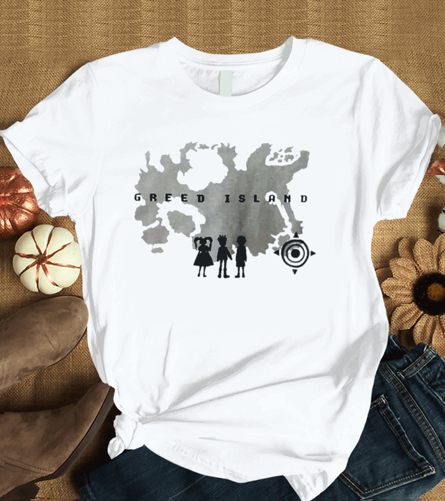 Hunter X Hunter Greed Island Characters Map And Compass T-Shirt