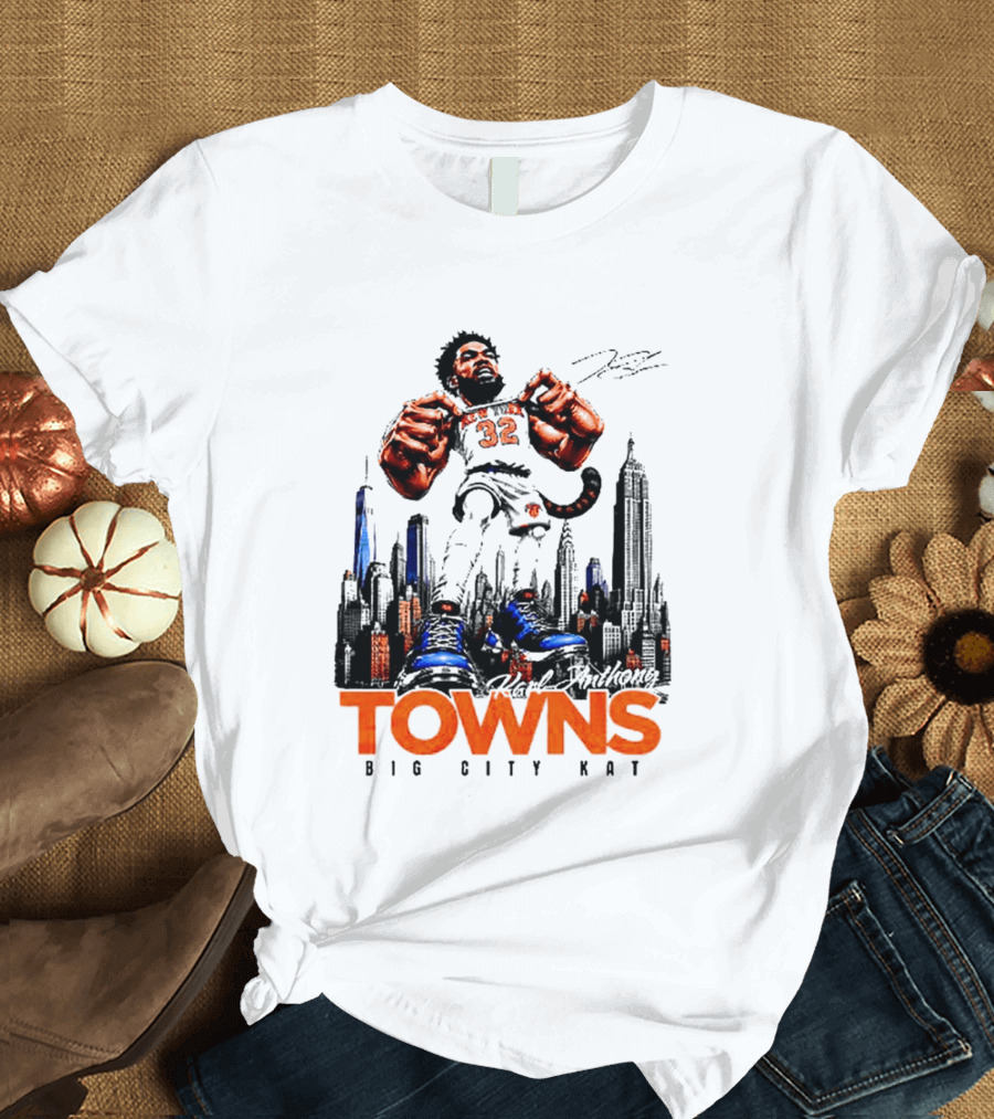 Karl Anthony Towns Big City Kat New York Knicks 32 T-Shirt