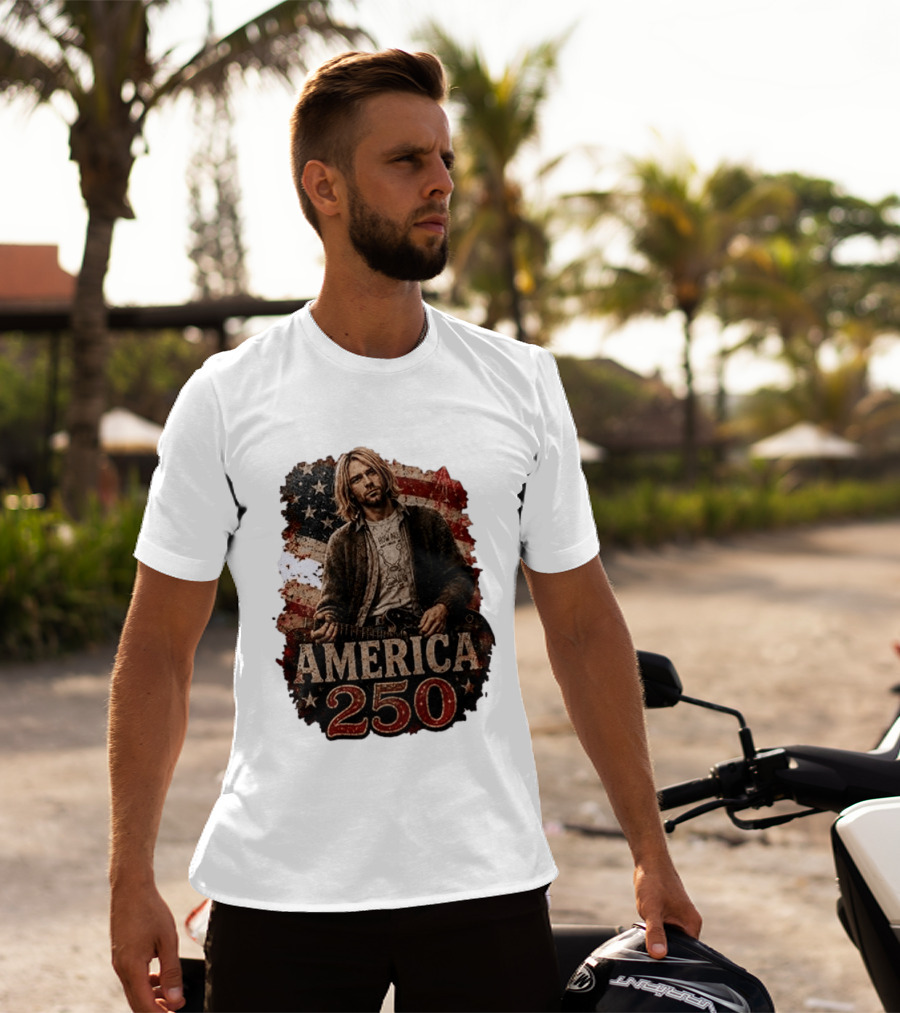 America 250 Years Of Freedom I Love America Kurt Cobain T-Shirt