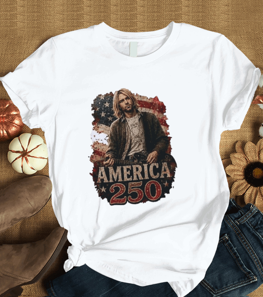 America 250 Years Of Freedom I Love America Kurt Cobain T-Shirt