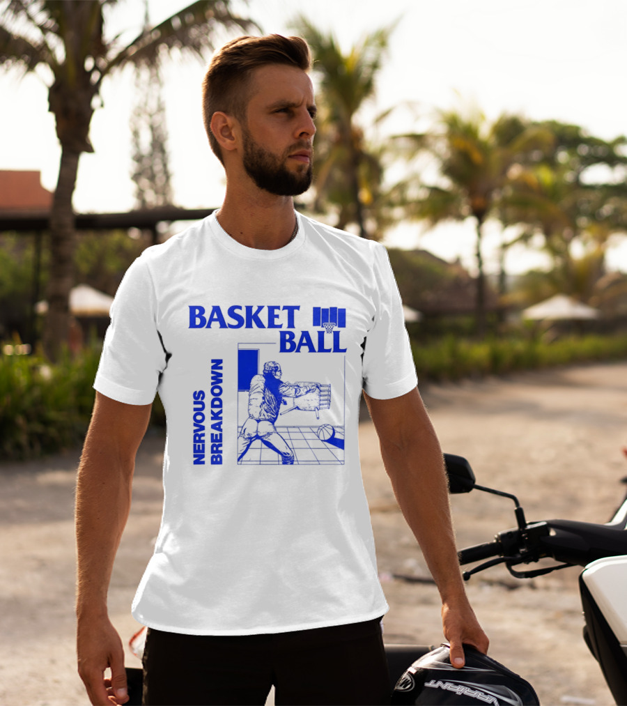 Basketball Nervous Breakdown Game Room Scene T-Shirt
