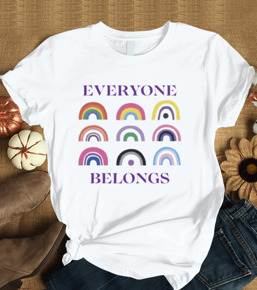 Everyone Belongs Pride Rainbow Diversity Inclusivity T-Shirt