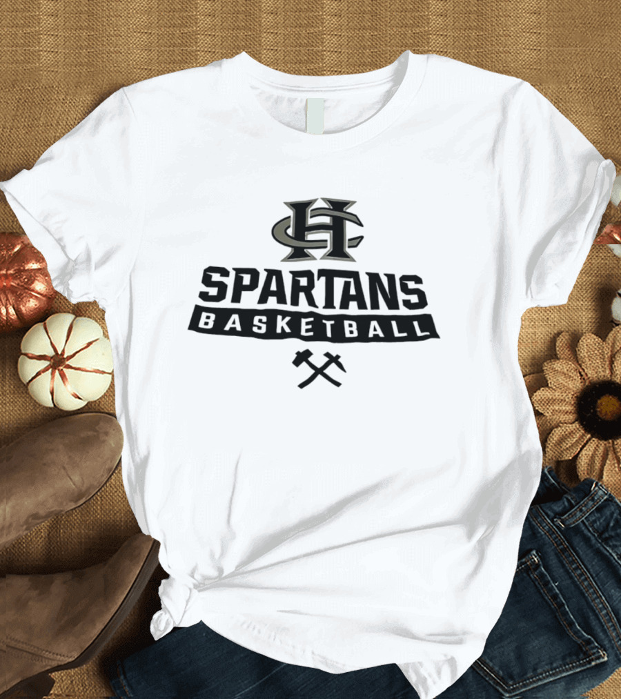 Francis Howell Central Spartans Basketball H C Logo And Crossed Axes T-Shirt