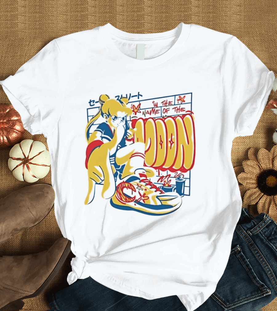Sailor Moon Urban Scout In The Name Of The Moon Graffiti Style Sneakers T-Shirt