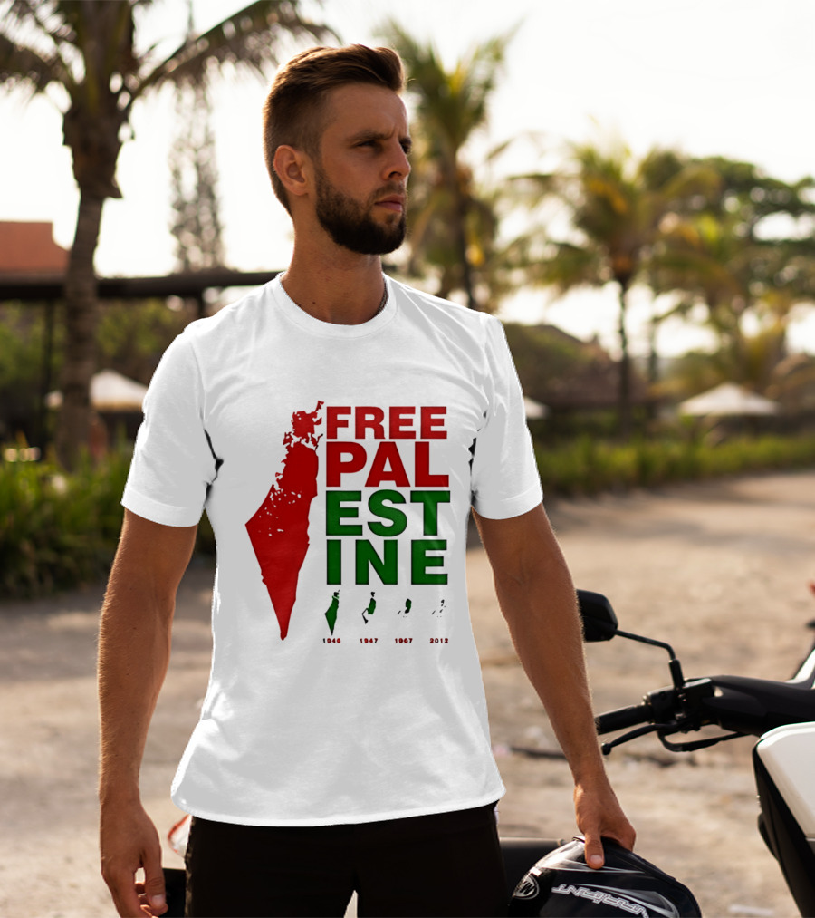 Free Palestine 1946 1947 1967 2012 Map T-Shirt