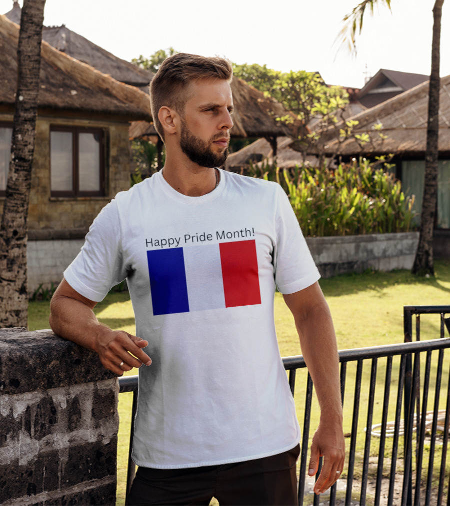 Happy Pride Month France Flag Celebration T-Shirt