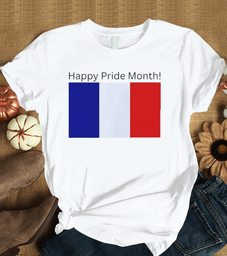 Happy Pride Month France Flag Celebration T-Shirt