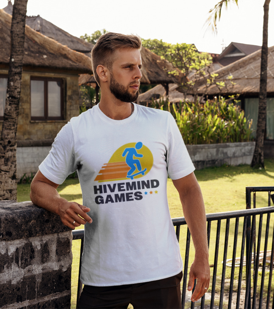 Hivemind Games Skateboarding Dynamic Motion With Shooting Stars T-Shirt