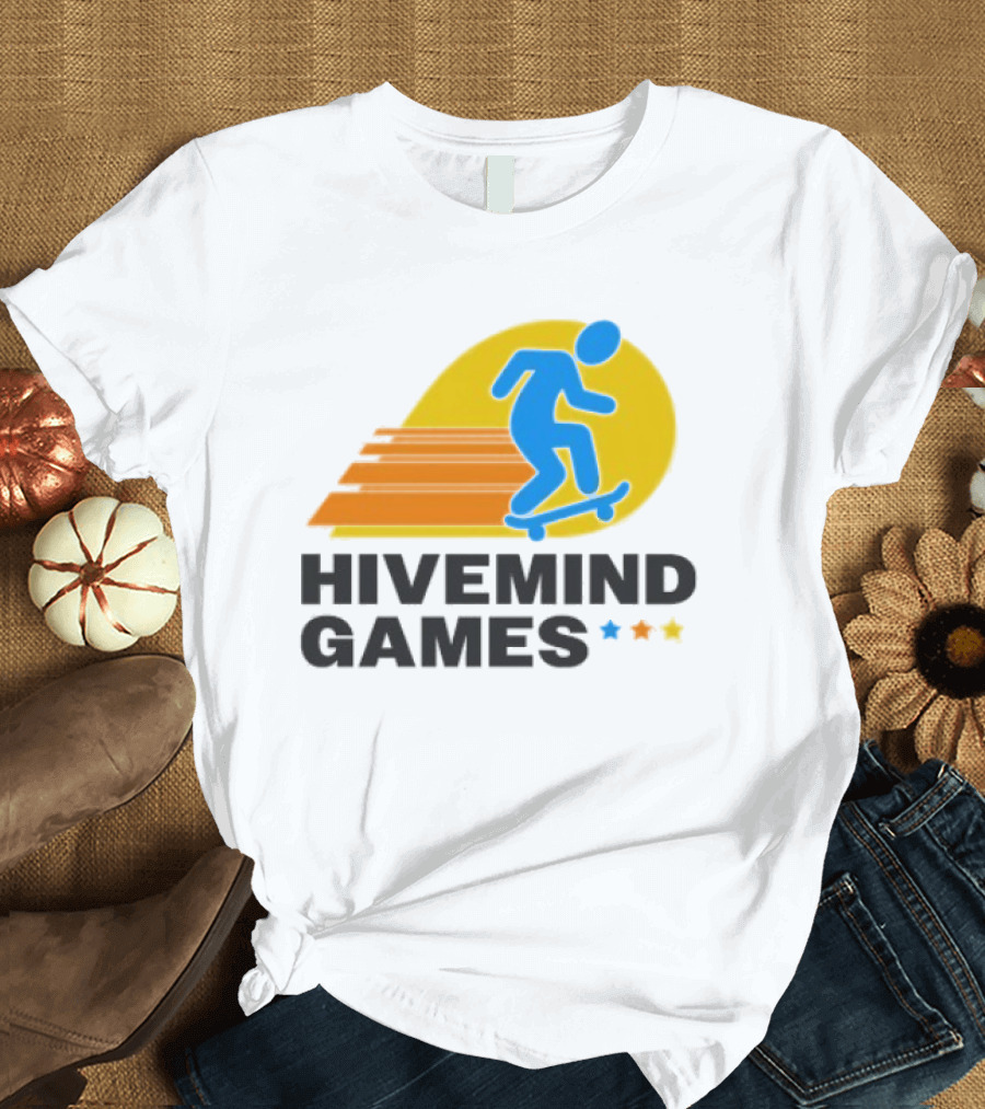 Hivemind Games Skateboarding Dynamic Motion With Shooting Stars T-Shirt