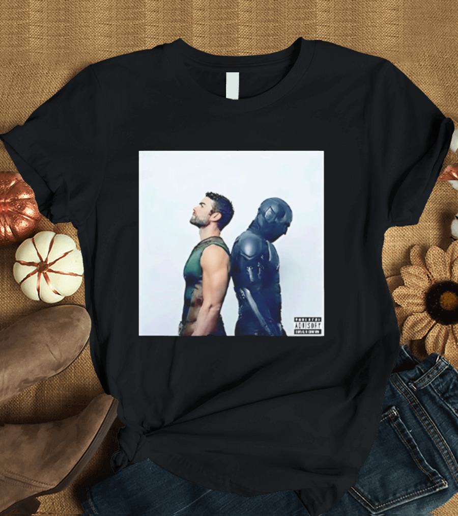 The Deep And Black Noir The Boys Parental Advisory Iconic Character Duo T-Shirt