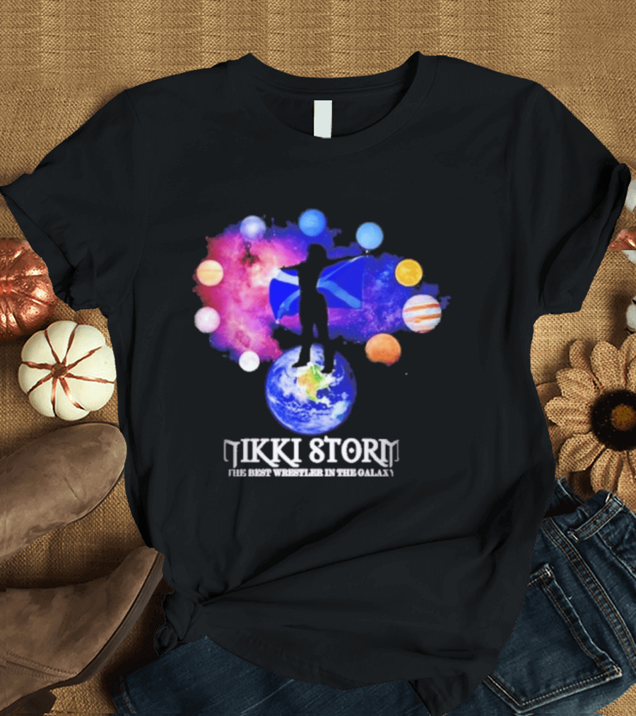 Nikki Storm Best Wrestler Galaxy Scotland Planets Cosmic Flag T-Shirt