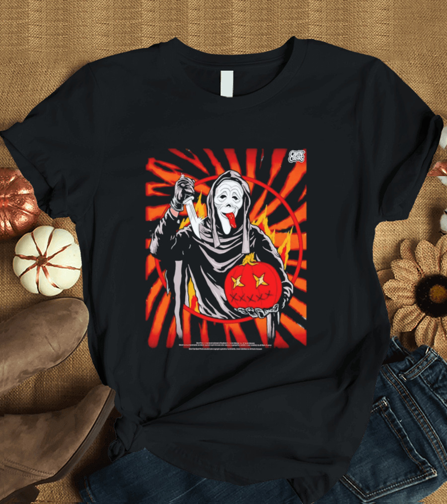 Ghost Face Creepy Carver Halloween Spoof T-Shirt