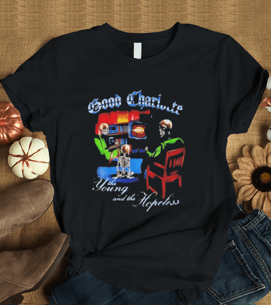 Good Charlotte Young And The Hopeless Album Cover Skeleton T-Shirt