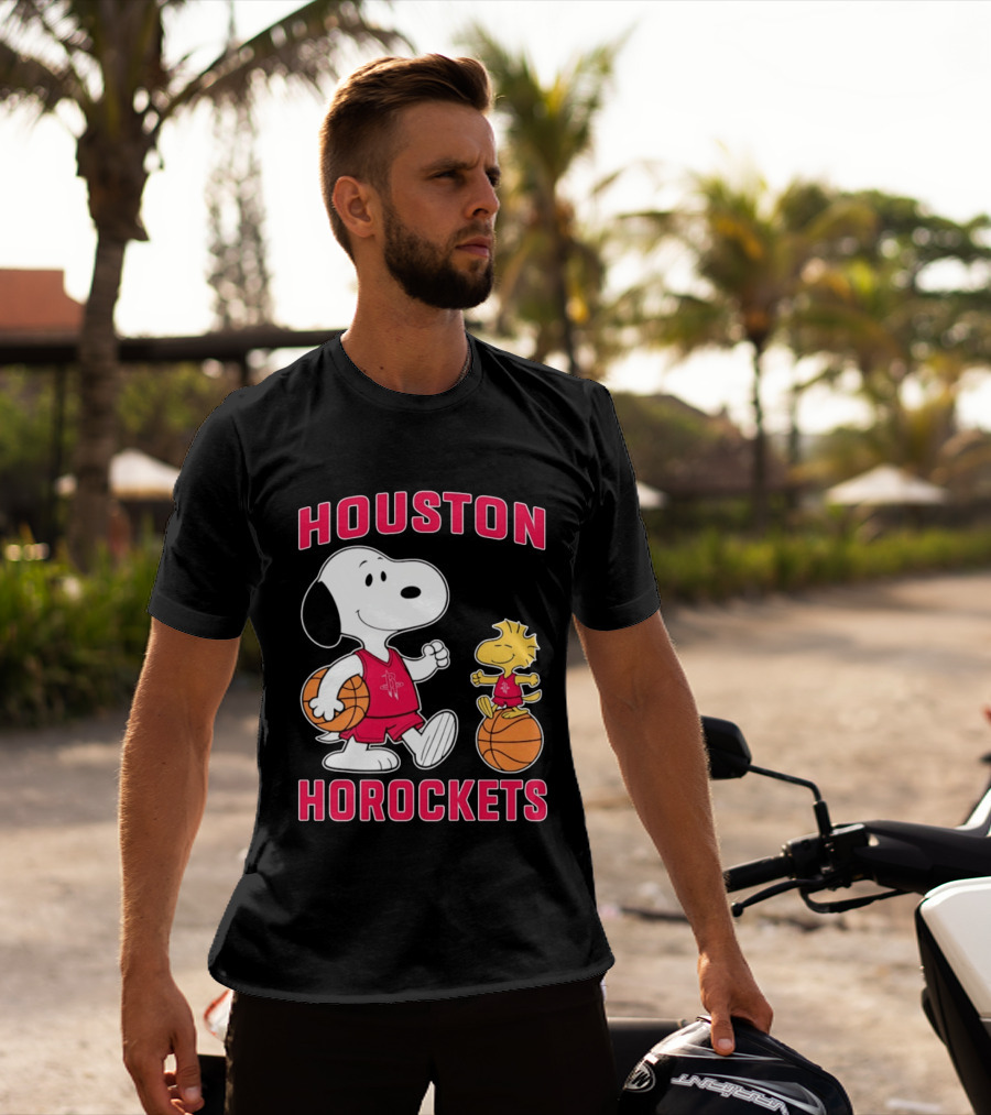 Snoopy Woodstock Houston Rockets Basketball Team T-Shirt