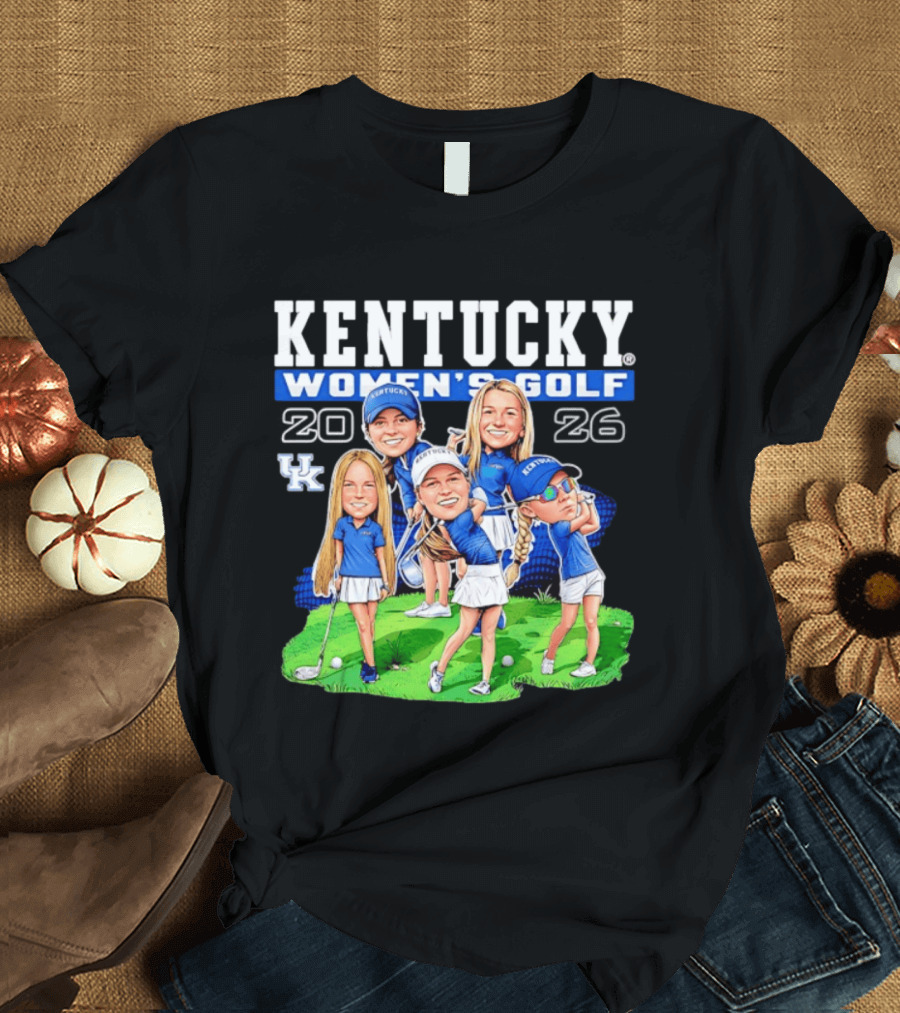 Kentucky Wildcats Women's Golf 2026 Caricature Team Players T-Shirt