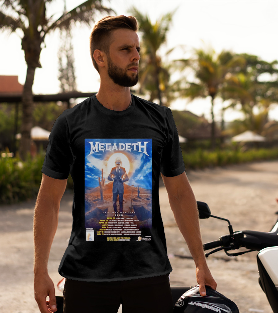 Megadeth 2026 This Was Our Life Tour Mexico Peru Colombia Argentina Chile Dates T-Shirt