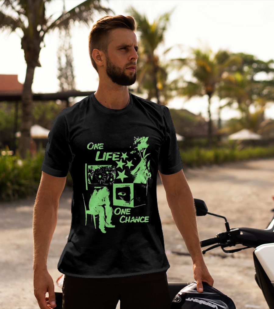 One Life One Chance Stars And Nature With Seated Figure T-Shirt