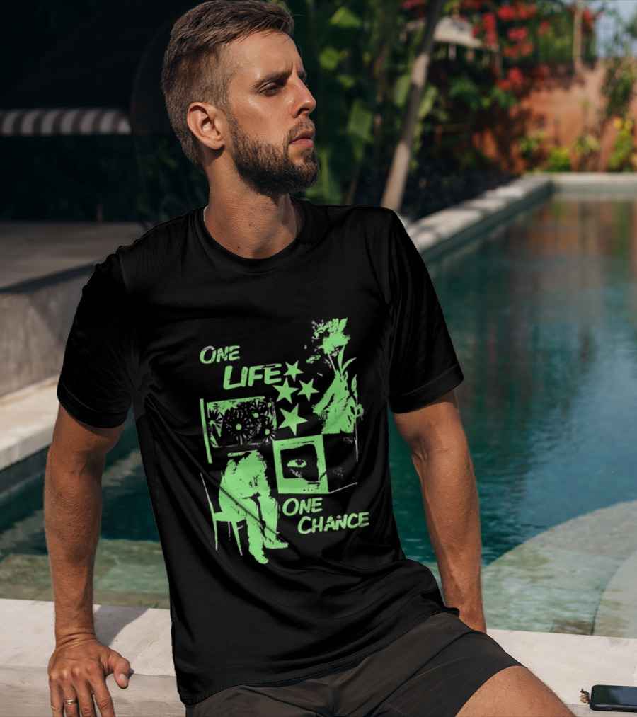 One Life One Chance Stars And Nature With Seated Figure T-Shirt