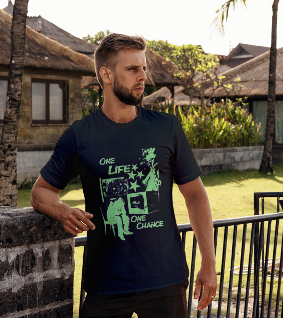One Life One Chance Stars And Nature With Seated Figure T-Shirt