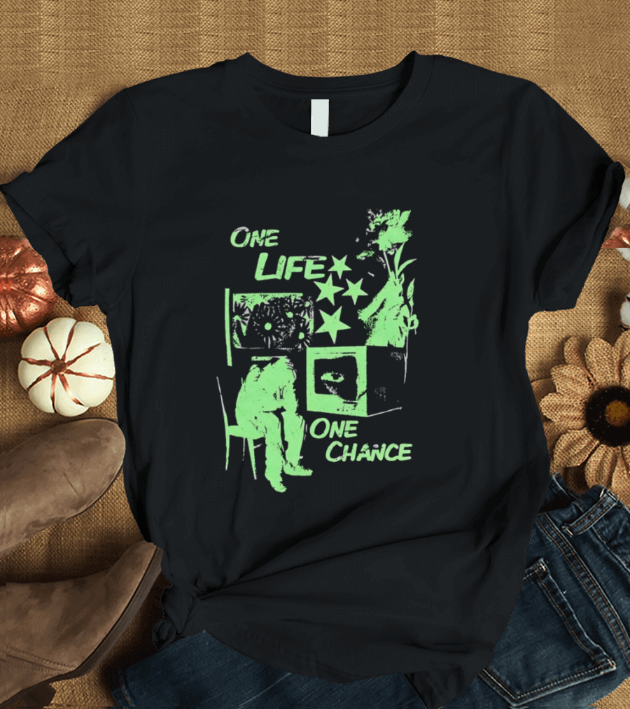 One Life One Chance Stars And Nature With Seated Figure T-Shirt