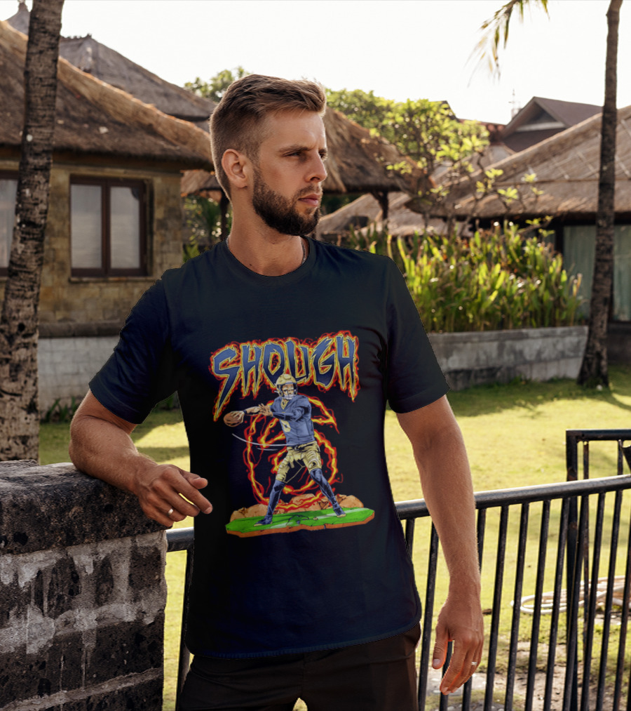 New Orleans Saints Tyler Shough Hand Drawn Quarterback Action T-Shirt